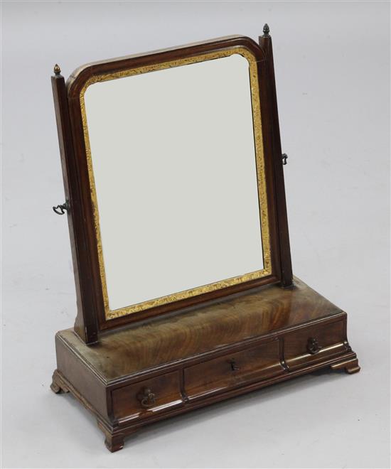 A George III mahogany toilet mirror, W.1ft 5.5in.